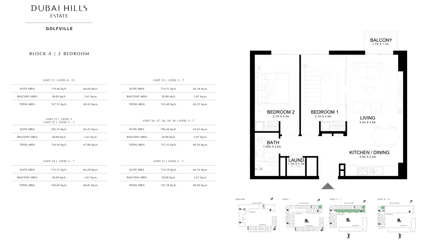 Golfville Apartments floor plan 2