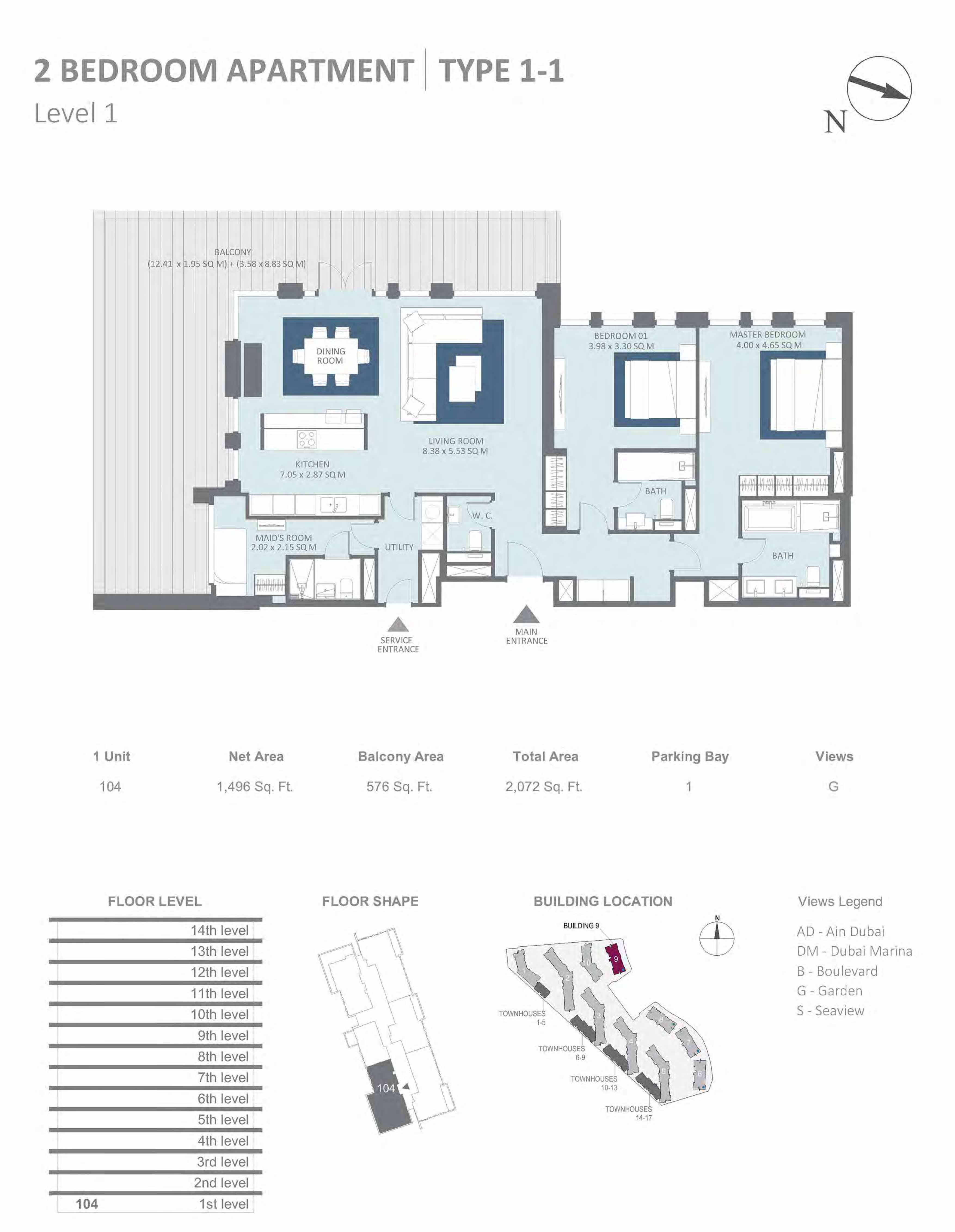 Meraas Bluewaters Building 9 floor plan 3