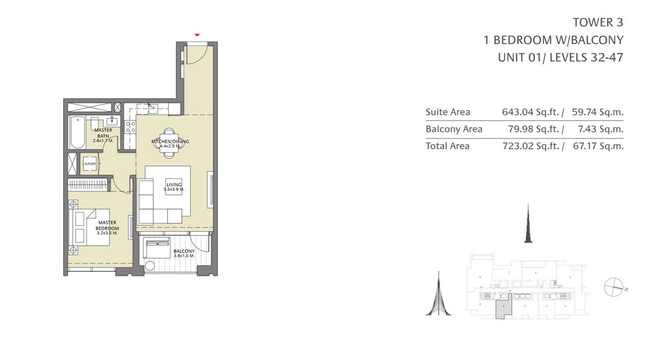 Downtown Views II floor plan 1