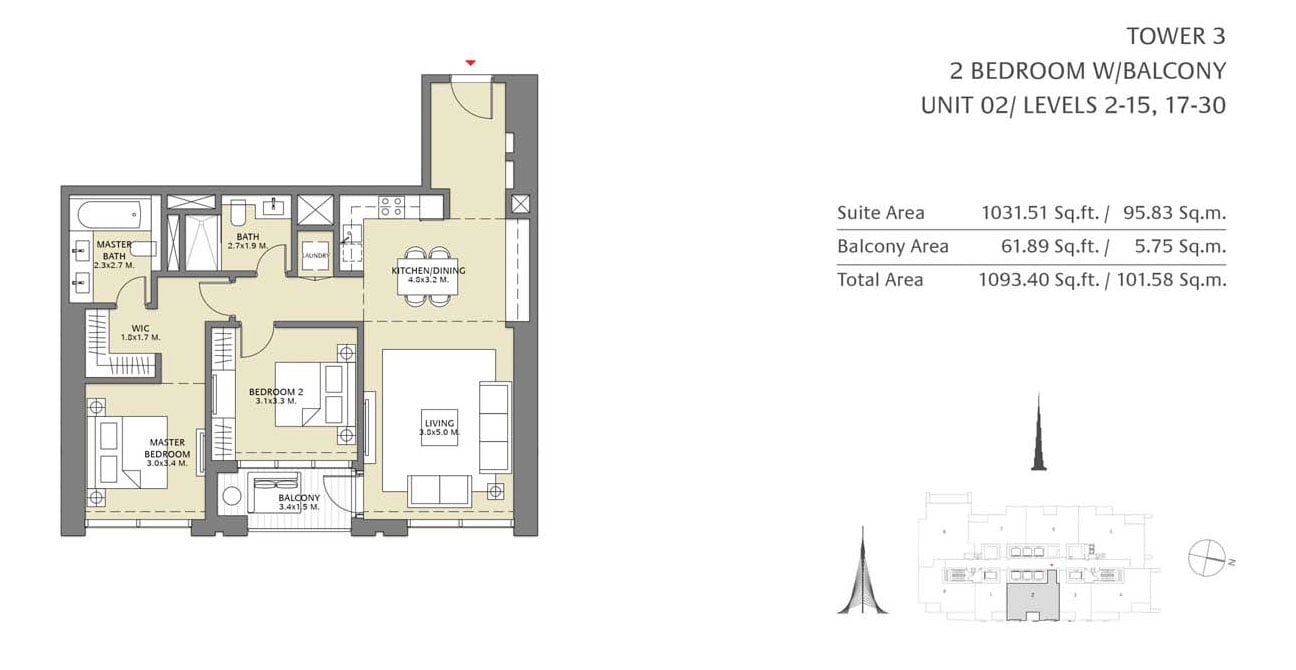 Downtown Views II floor plan 3