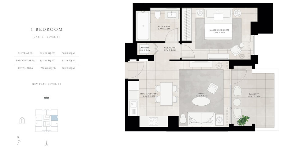 Vida Residences at Creek Beach floor plan 1