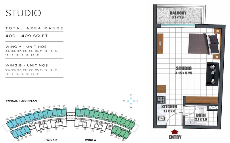 Wavez Residence floor plan 1