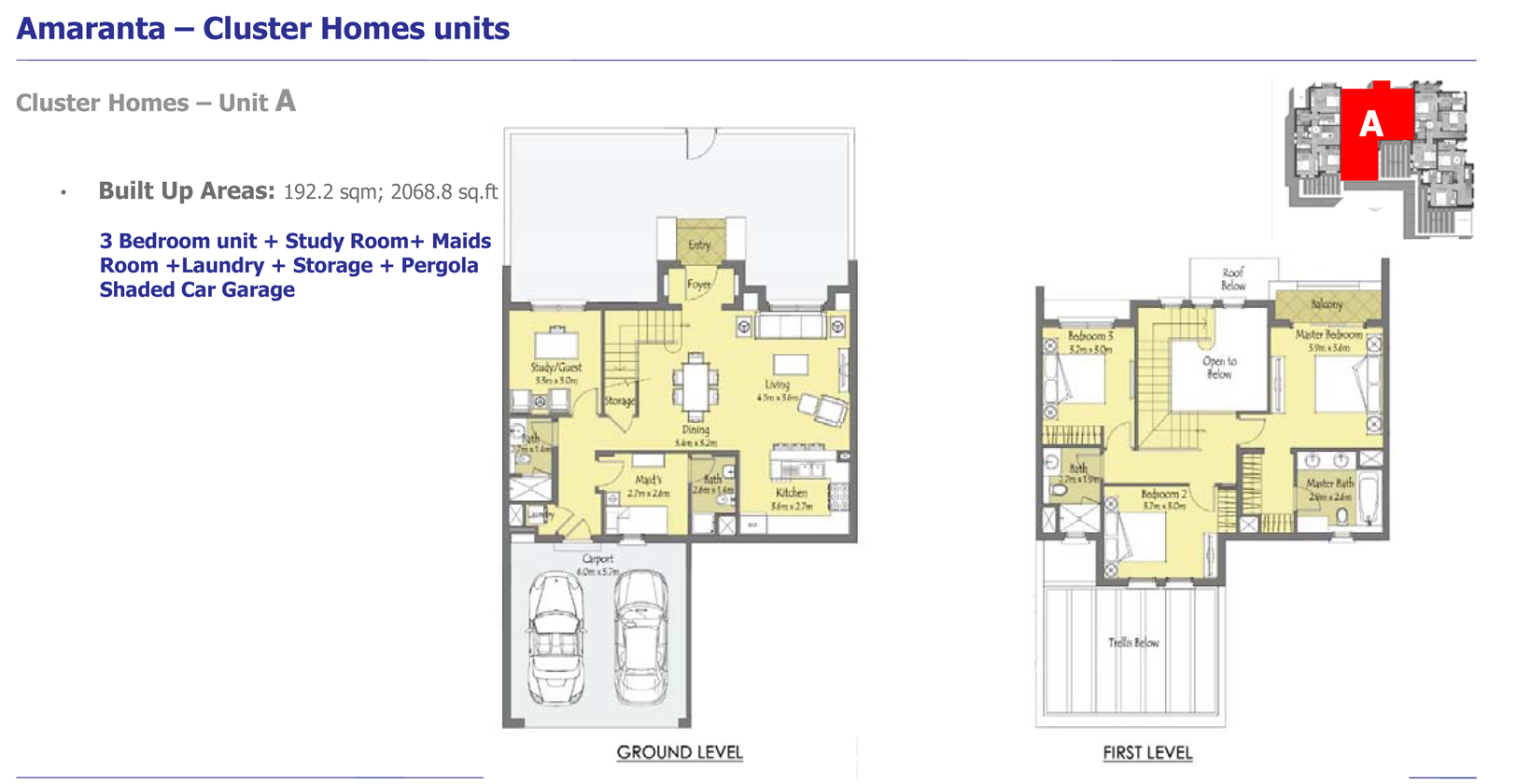 Villanova Amaranta floor plan 1