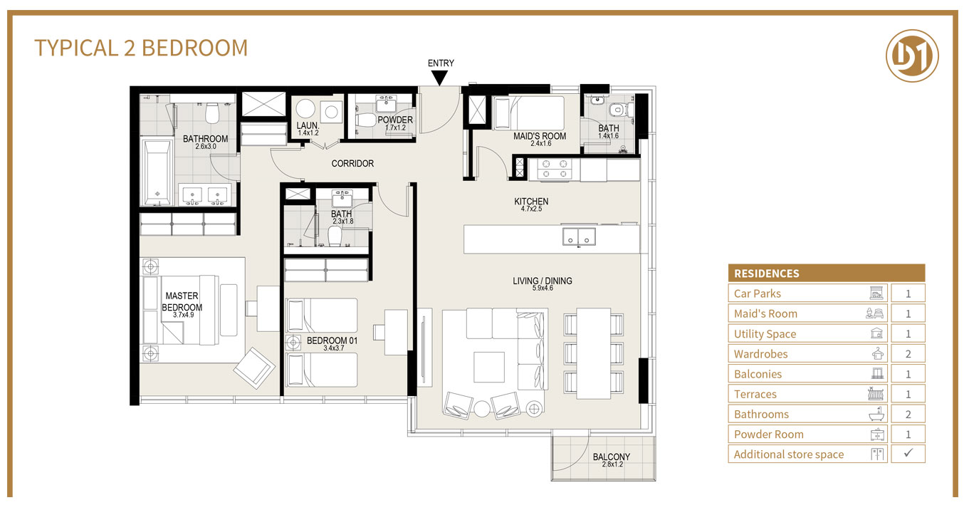District One floor plan 2