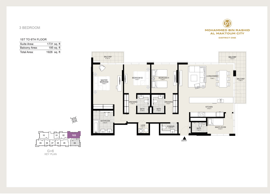 District One Residences 6 floor plan 4