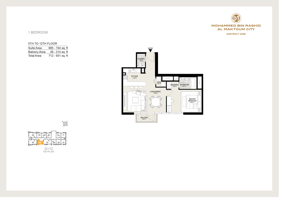 District One Residences 14 floor plan 1