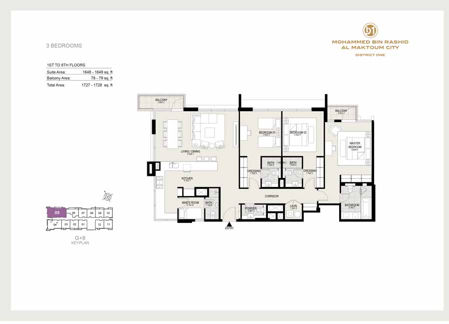 District One Residences 15 floor plan 3