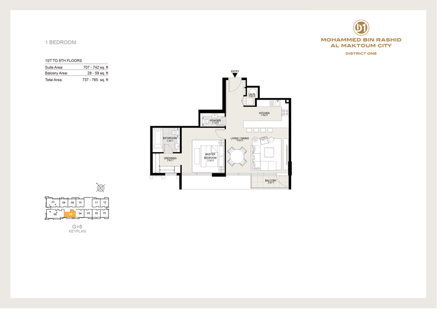 District One Residences 16 floor plan 1