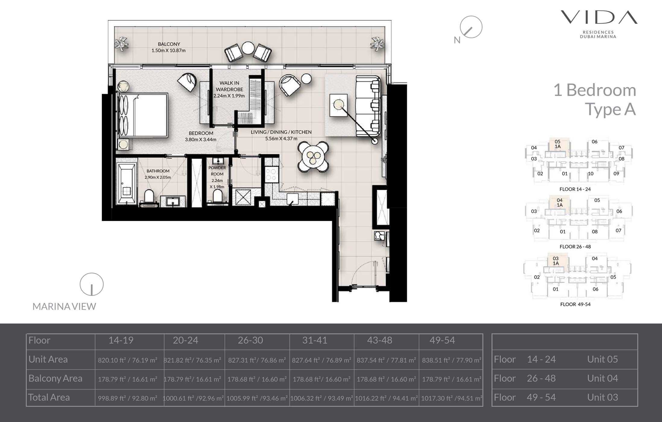 Vida Residences Dubai Marina floor plan 1