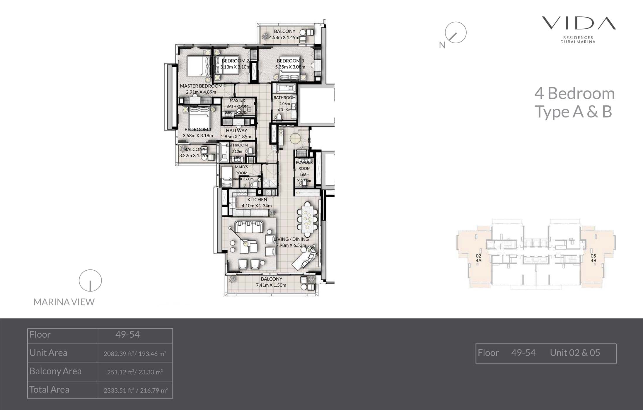 Vida Residences Dubai Marina floor plan 4