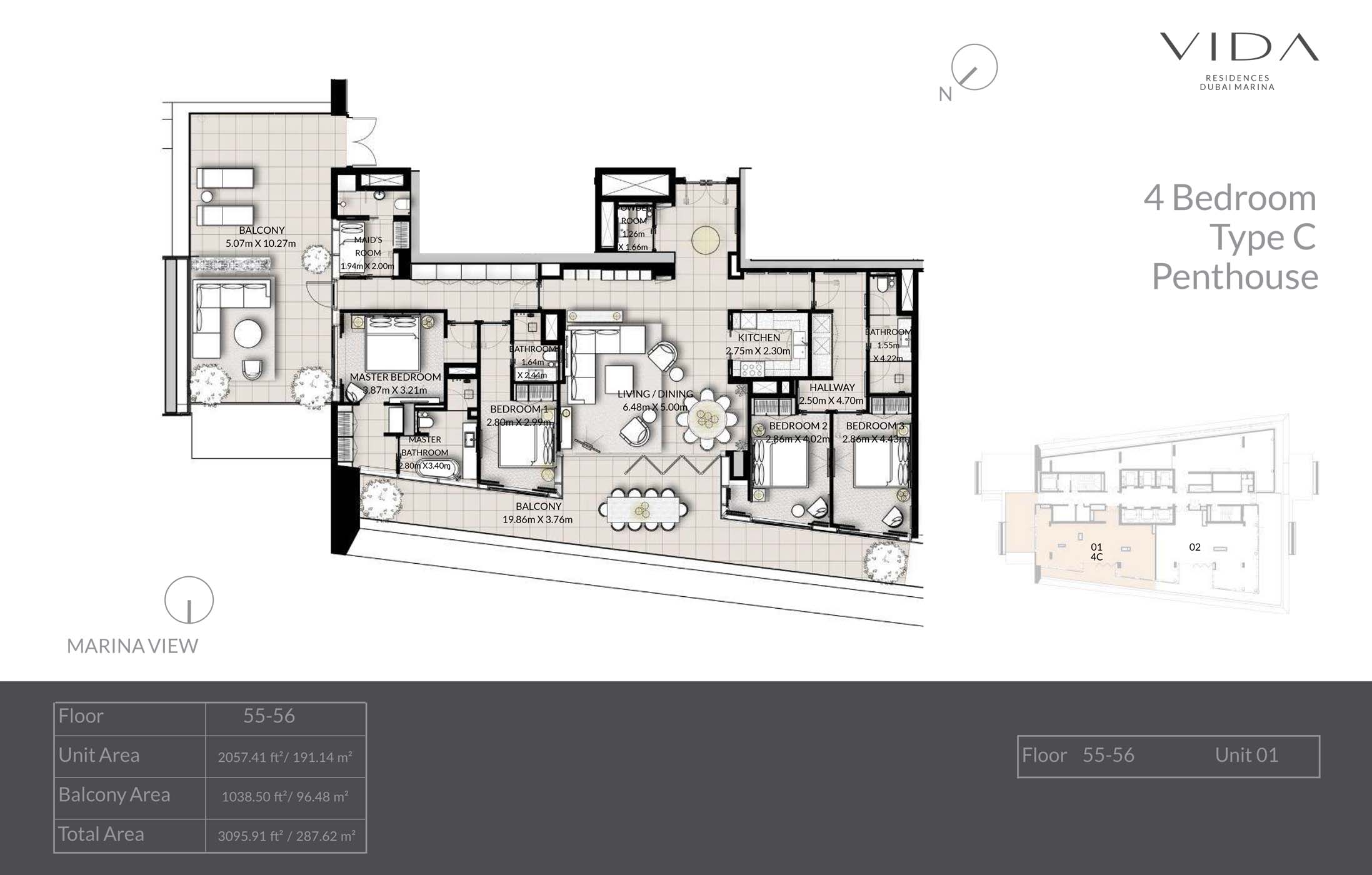 Vida Residences Dubai Marina floor plan 5