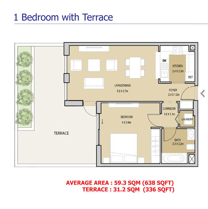 Mudon Views Apartments floor plan 1