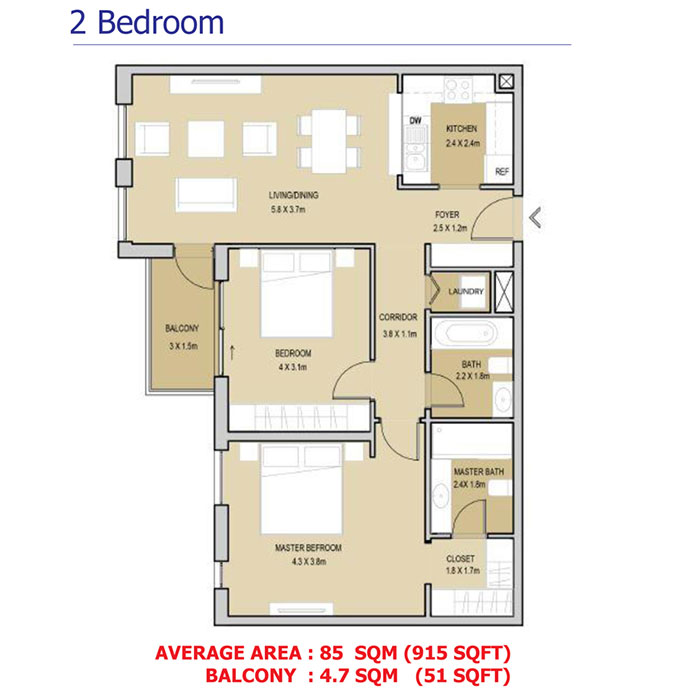 Mudon Views Apartments floor plan 3