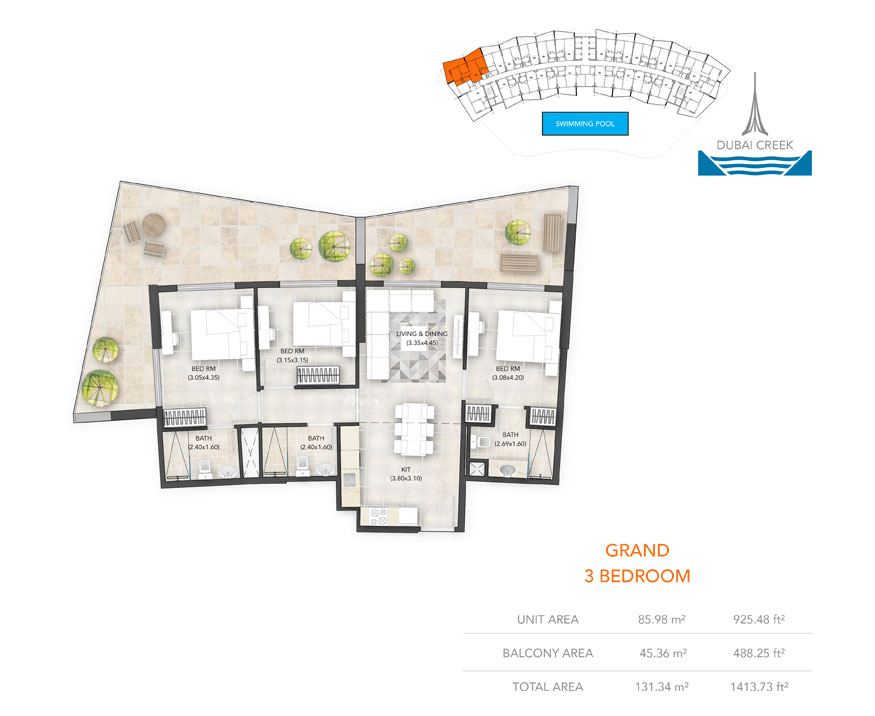 Binghatti Avenue floor plan 3