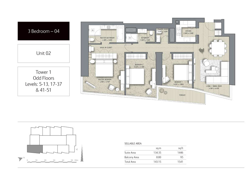 Address Residences Dubai Opera floor plan 4