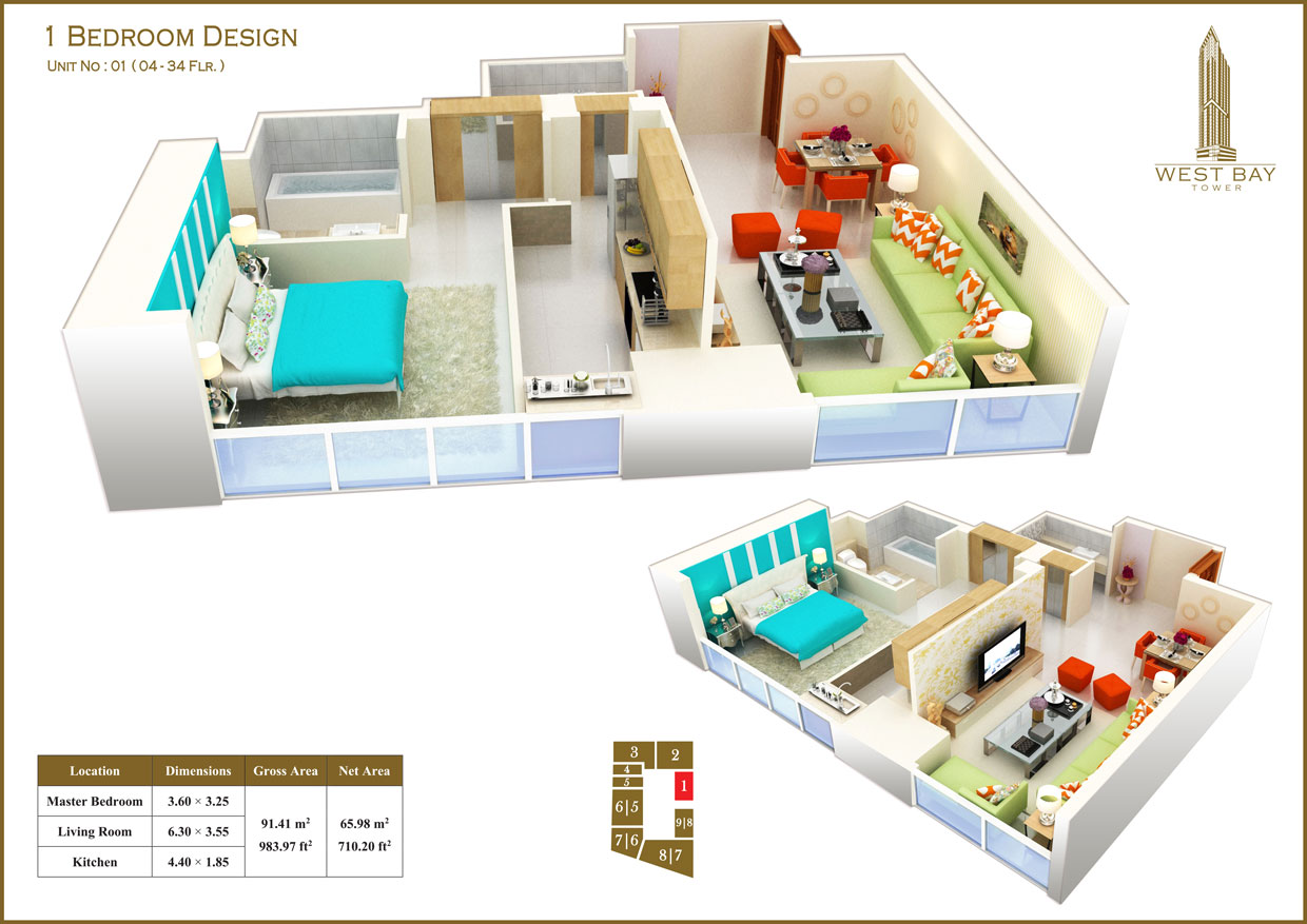 West Bay Tower floor plan 3