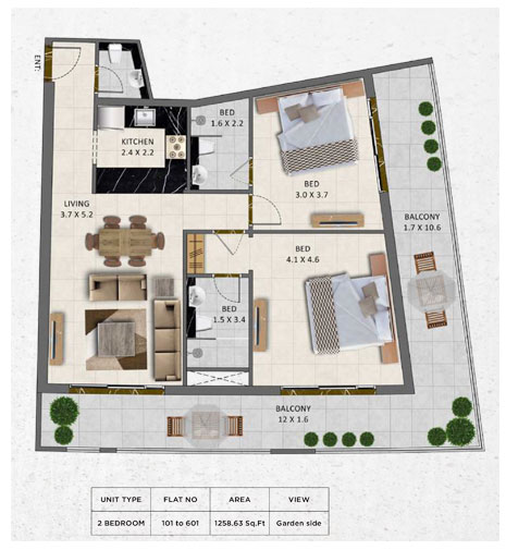 Gardenia Livings floor plan 2