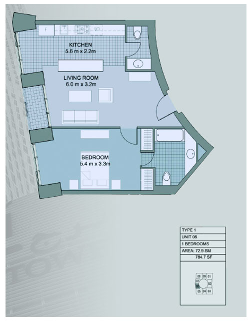 Cayan Tower floor plan 2