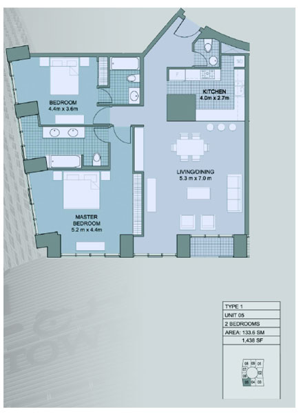 Cayan Tower floor plan 3