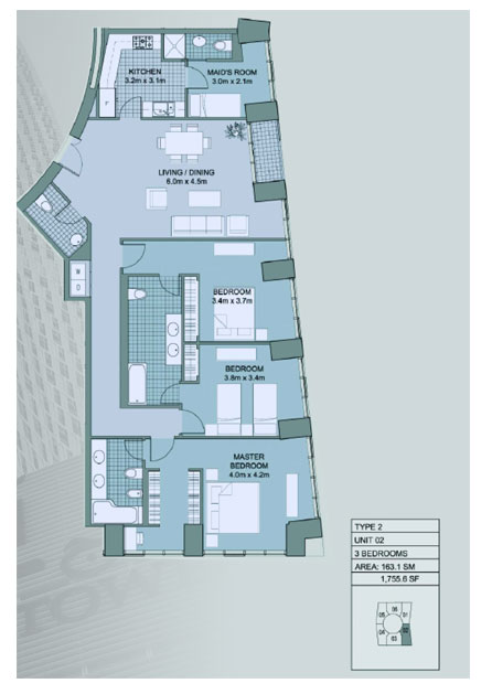 Cayan Tower floor plan 4