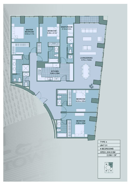 Cayan Tower floor plan 5