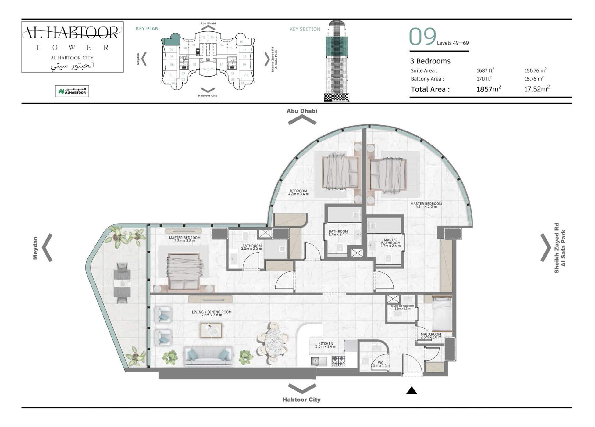 Al Habtoor Tower floor plan 3