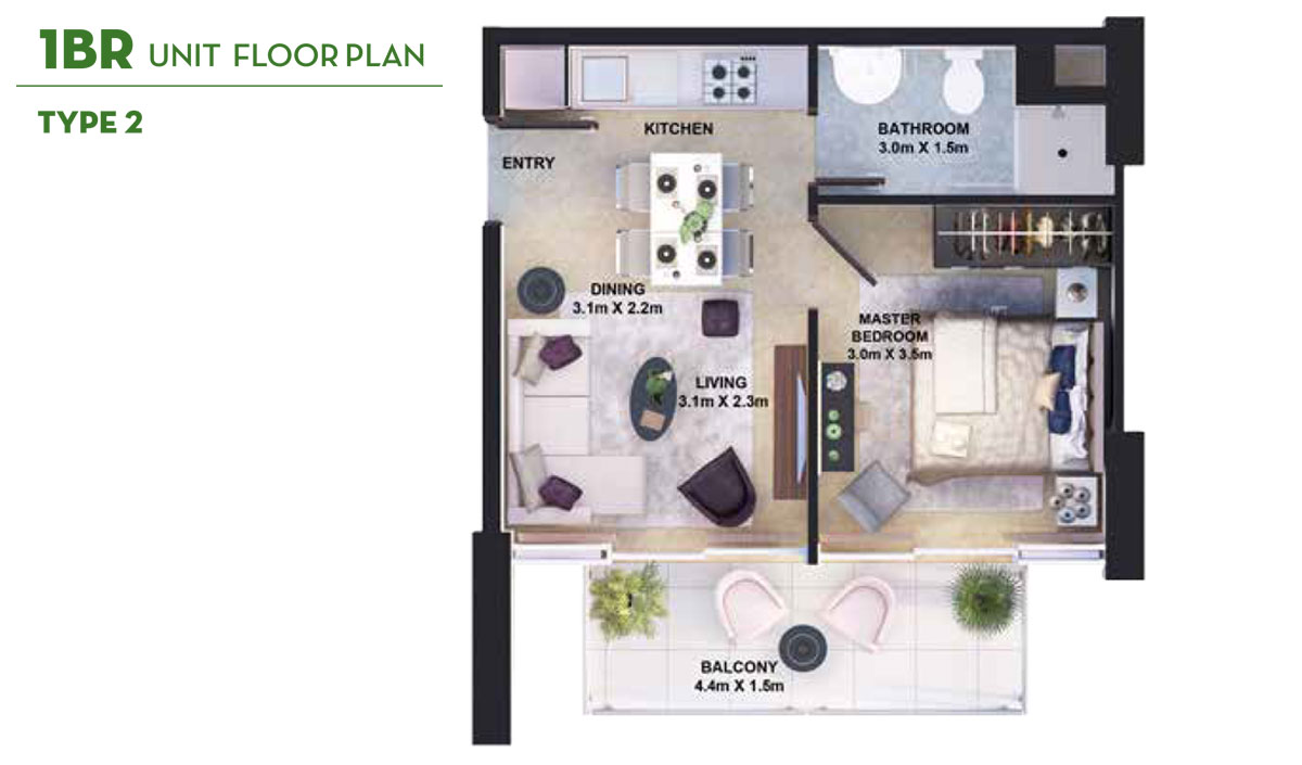Golf Vita Apartments floor plan 1