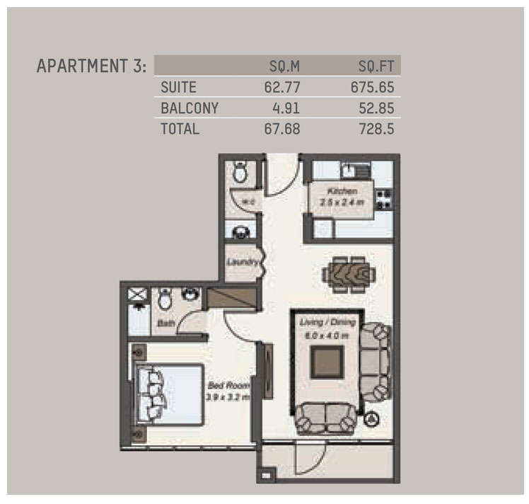 La Riviera Apartments floor plan 1
