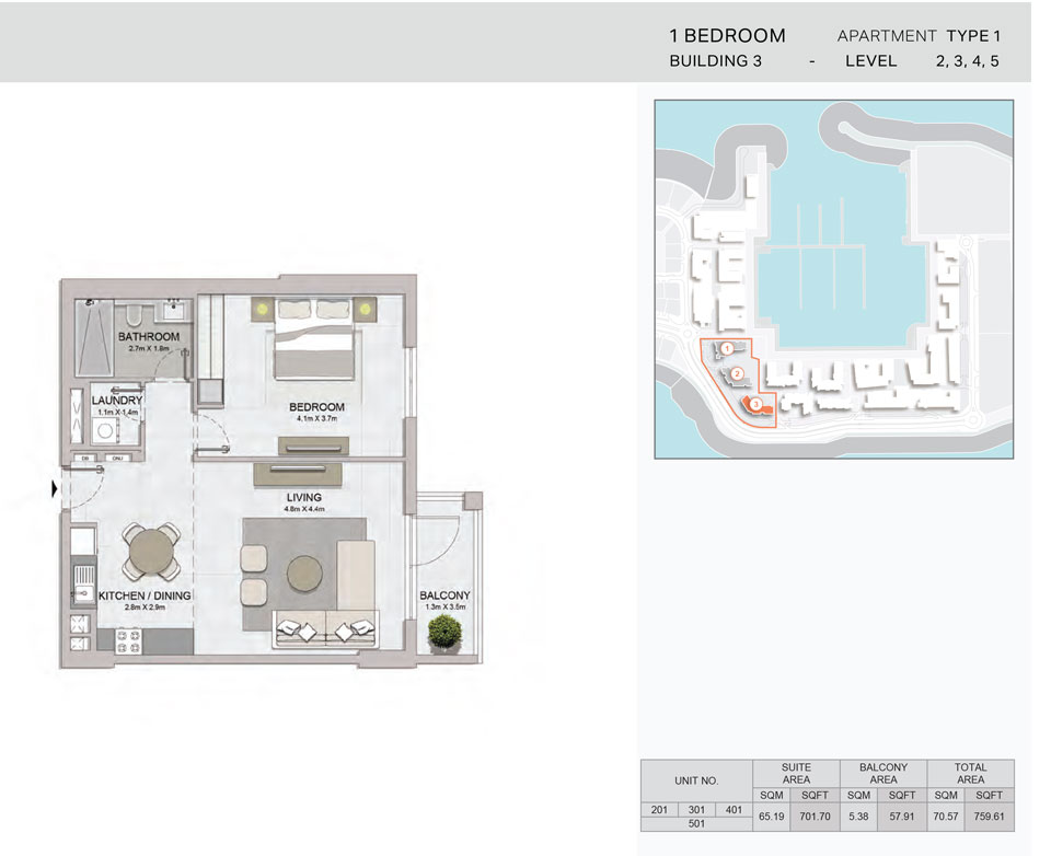 La Voile Building 3 floor plan 1