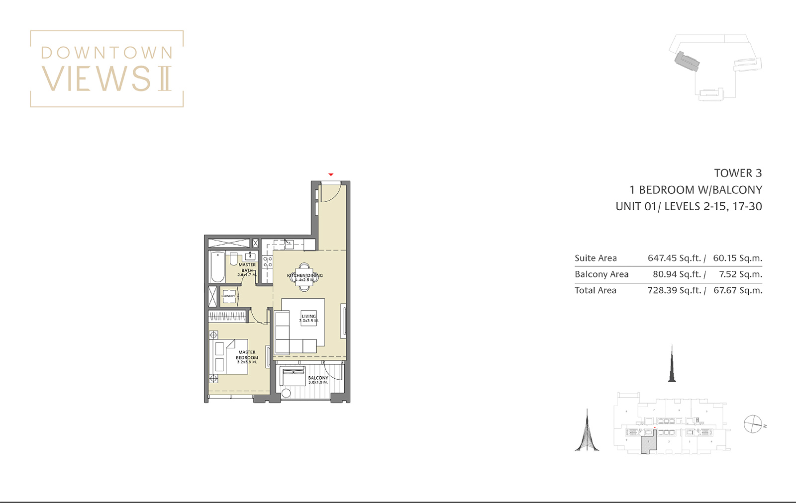 Downtown Views floor plan 1