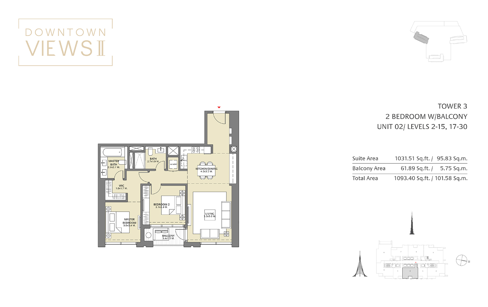 Downtown Views floor plan 3
