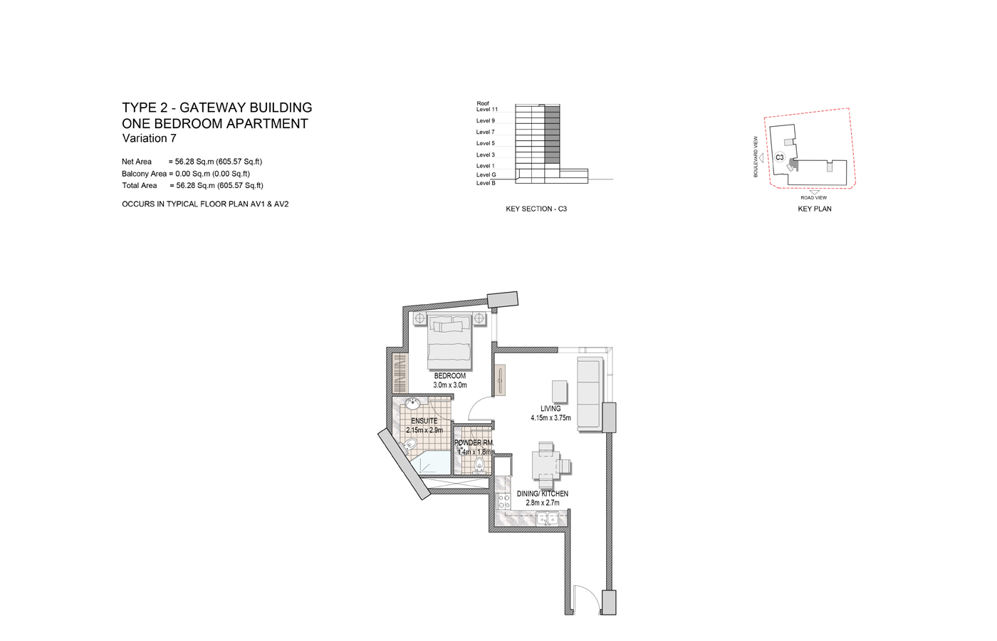 The Pulse Boulevard Apartments floor plan 1