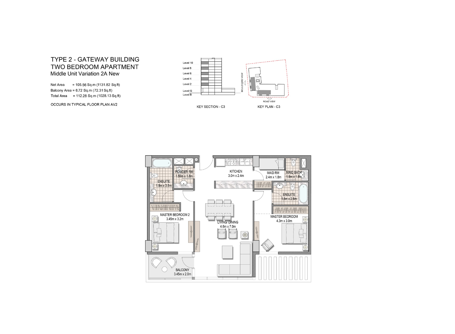 The Pulse Boulevard Apartments floor plan 2