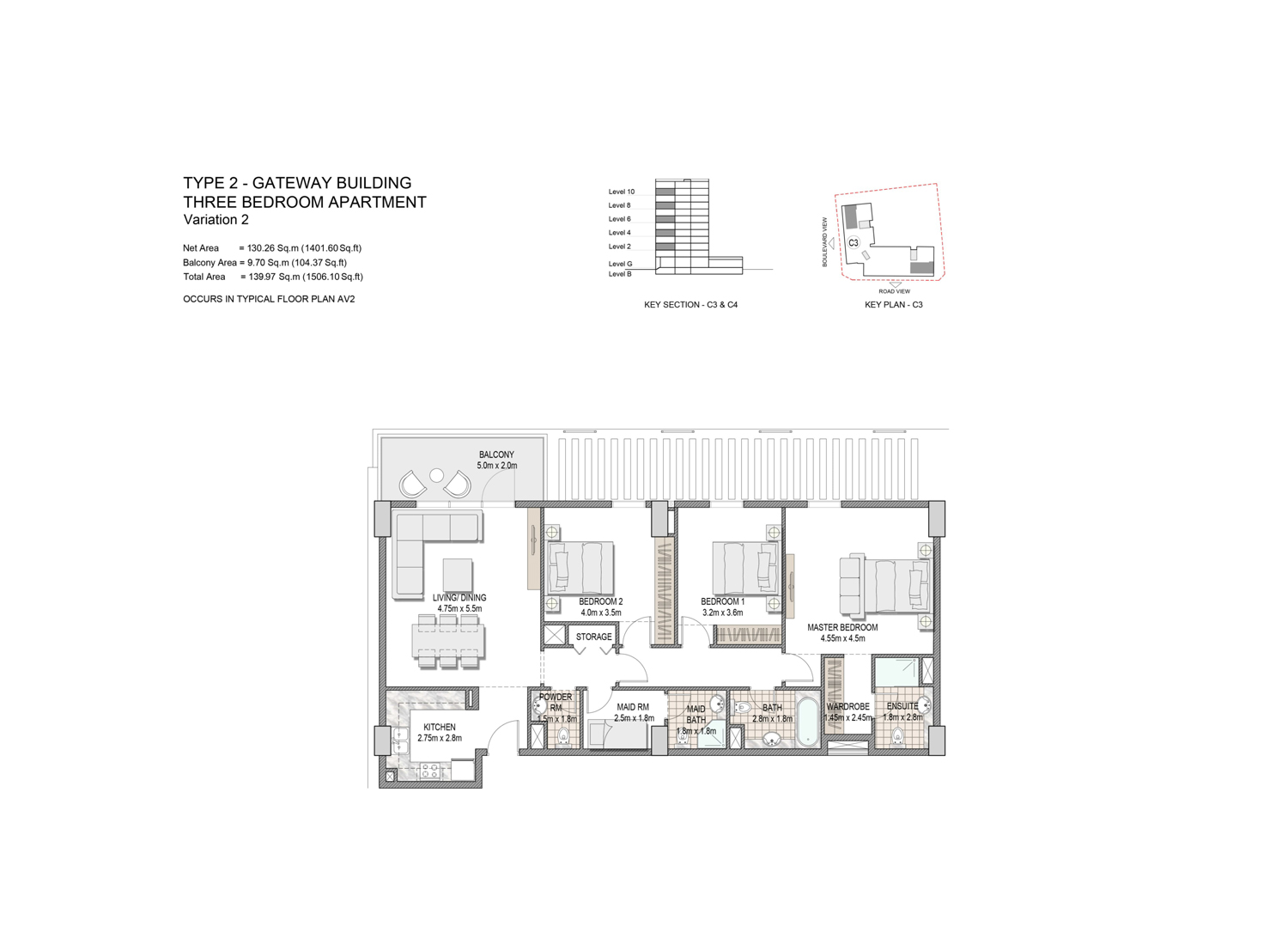 The Pulse Boulevard Apartments floor plan 3