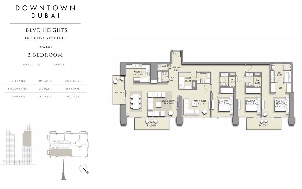 BLVD Heights Executive Residences floor plan 1