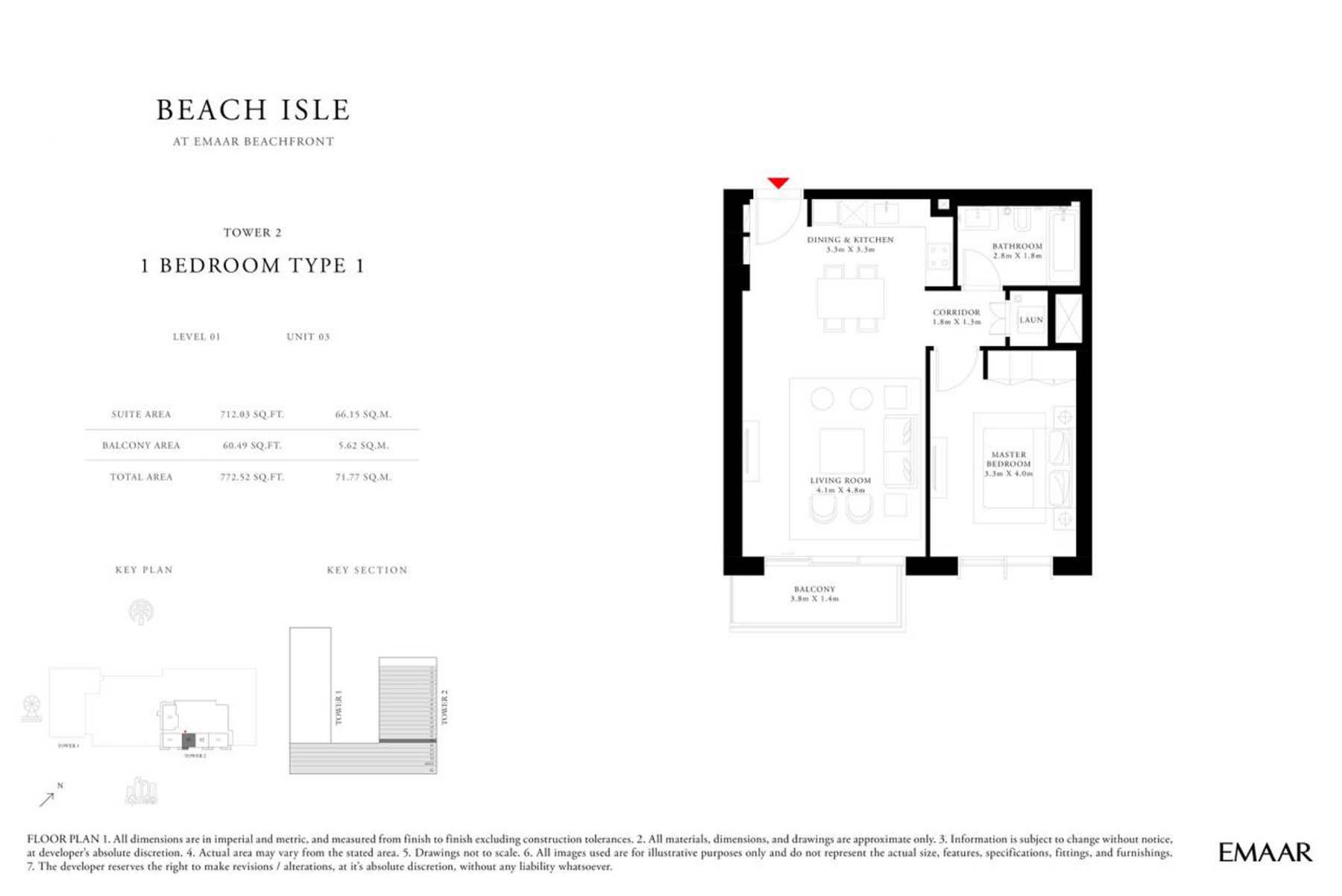 Beach Isle Tower 2 floor plan 1