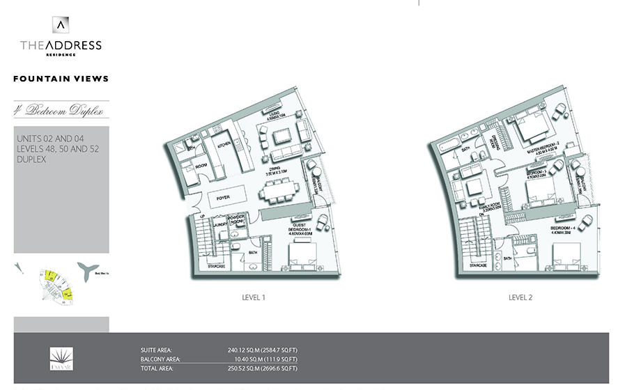Address Fountain Views floor plan 4
