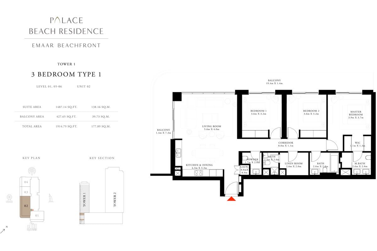 Palace Beach Residence floor plan 3