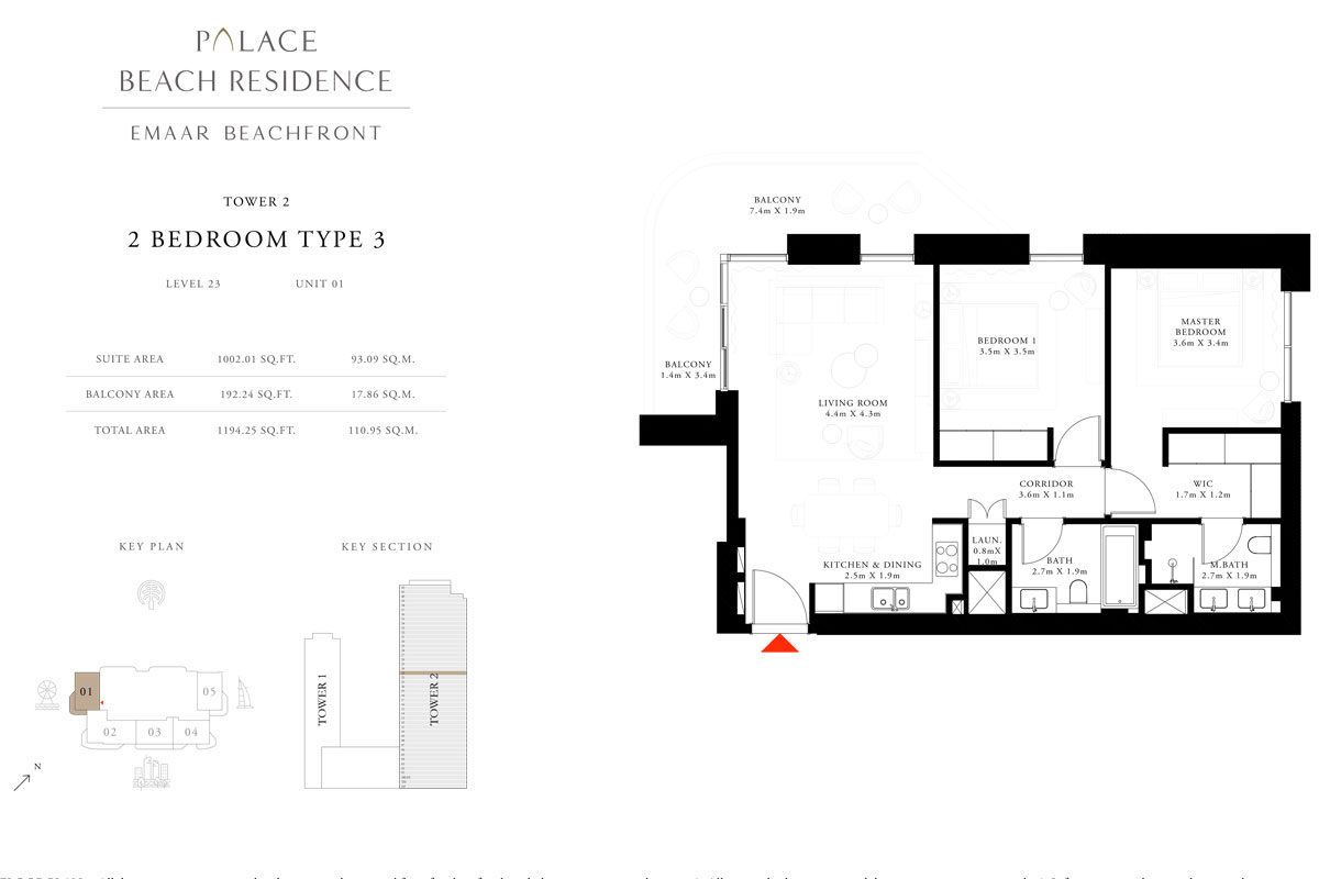 Palace Beach Residence Tower 2 floor plan 2