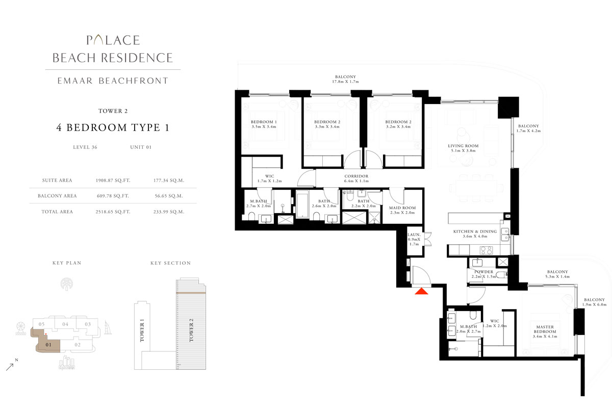 Palace Beach Residence Tower 2 floor plan 4
