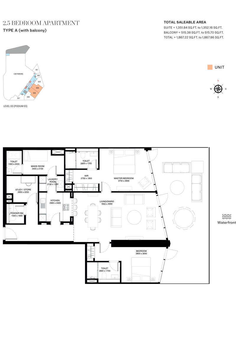 Waves Grande floor plan 3