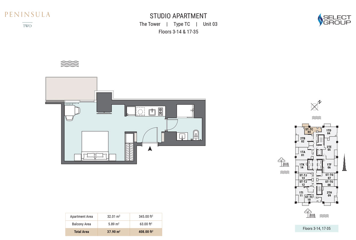 Peninsula Two floor plan 1