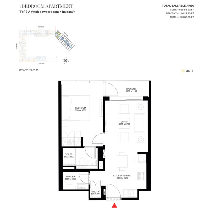 The Crest floor plan 1