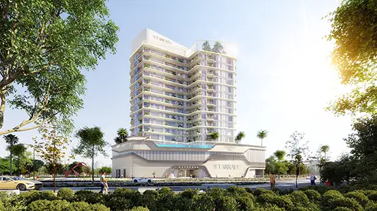 Celesto Tower 2 — Tarrad Development off plan in Dubai Land Residence Complex (DLRC)